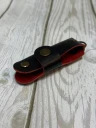 Ключница кожаная KeyCase M Чёрно-красный бархат