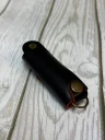 Ключница кожаная KeyCase M Чёрно-красный бархат