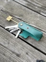 Ключница кожаная KeyCase L Зелёный Бархат