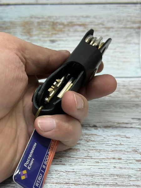Ключница кожаная KeyCase L Чёрная