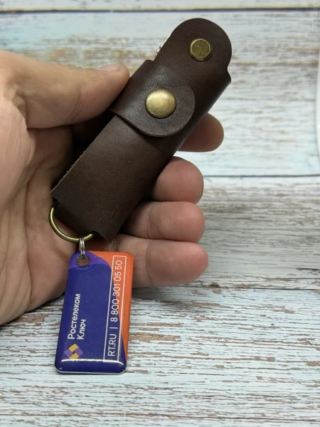 Ключница кожаная KeyCase L Коричневая