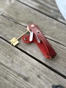 Ключница кожаная KeyCase ML Красно-пурпурная 