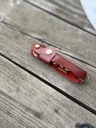 Ключница кожаная KeyCase ML Красно-пурпурная 