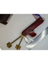 Ключница кожаная KeyCase ML Красно-пурпурная 