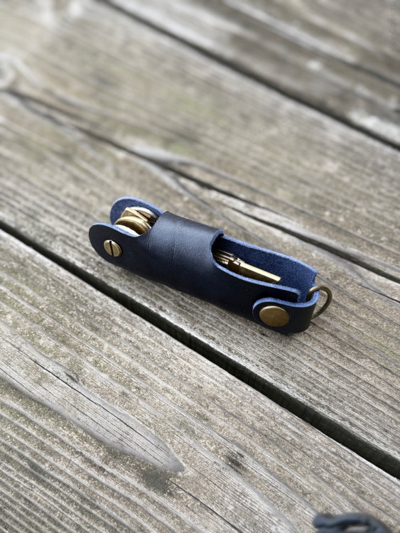 KeyCase Ключница карманная, L, синий, на винте