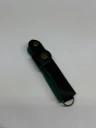 Ключница кожаная KeyCase ML Зелёный бархат с кольцом