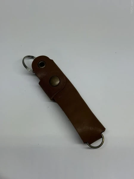 Ключница кожаная KeyCase ML Шоколадно-коричневая с кольцом 