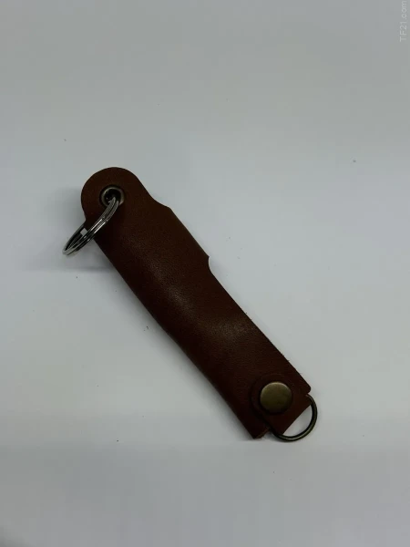 Ключница кожаная KeyCase ML Шоколадно-коричневая с кольцом 